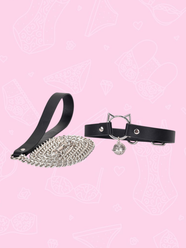 Choker con correa - Gato